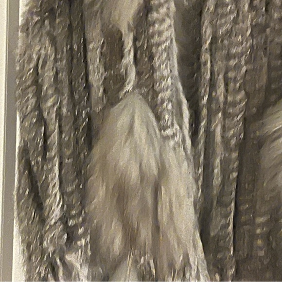 Genuine Fur Boho Grey Open Front Vest - Picture 2 of 10